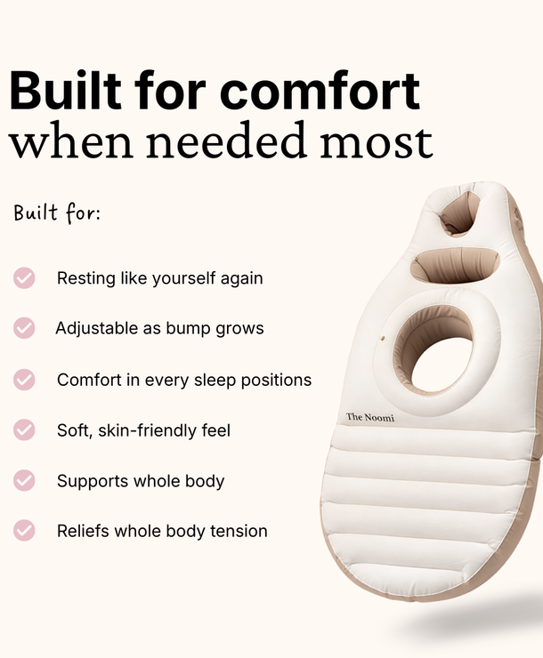Belly Sleep pregnancy pillow highlighting its features 
